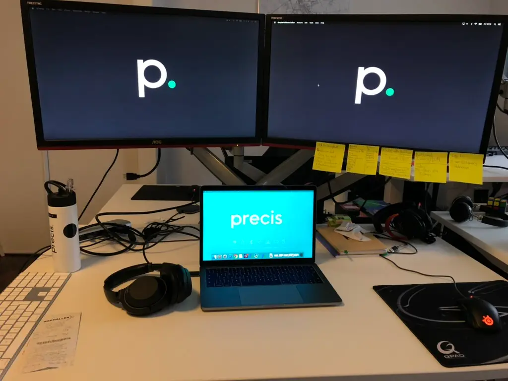Arbetsplats på Precis Digitals kontor